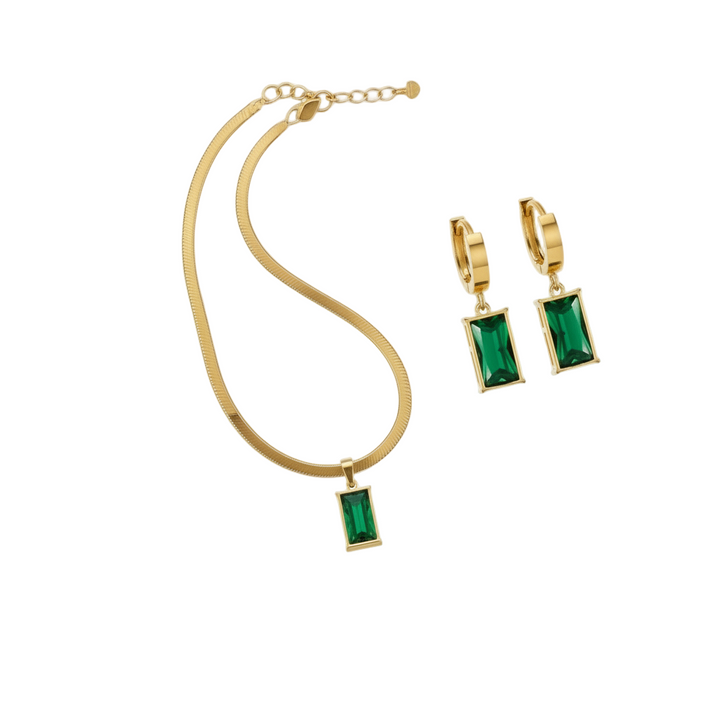 Iselette Verdant Green Gold Jewelry Set