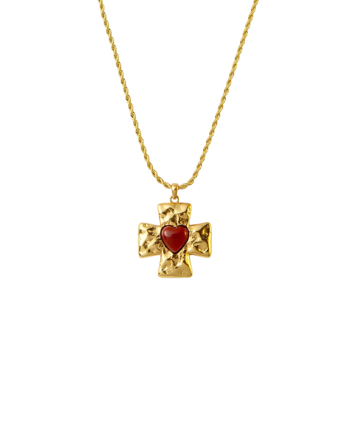 Clara Gold Heart and Cross Necklace