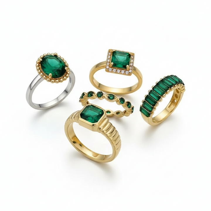 Zarina Emerald Gold Rings