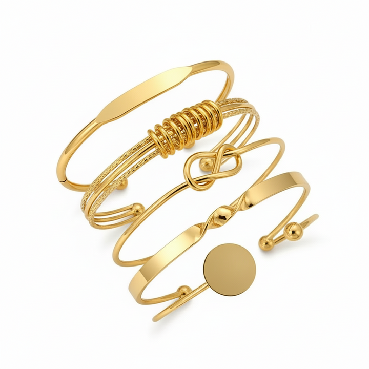 Gold Knot Bracelet Set