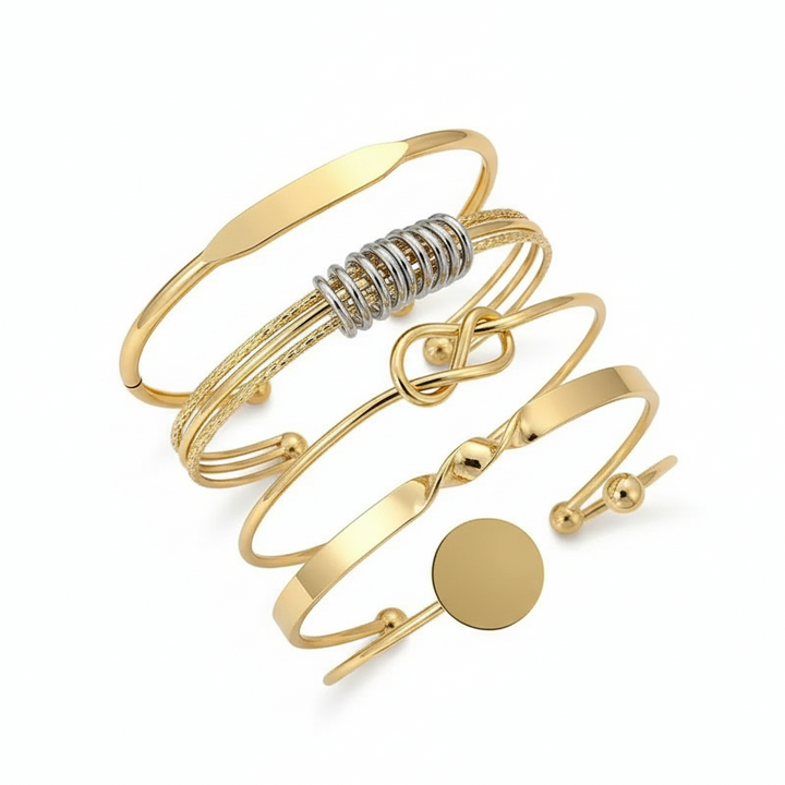 Gold Knot Bracelet Set