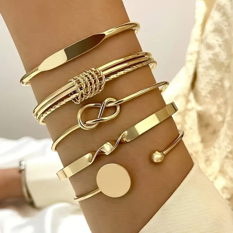 Gold Knot Bracelet Set