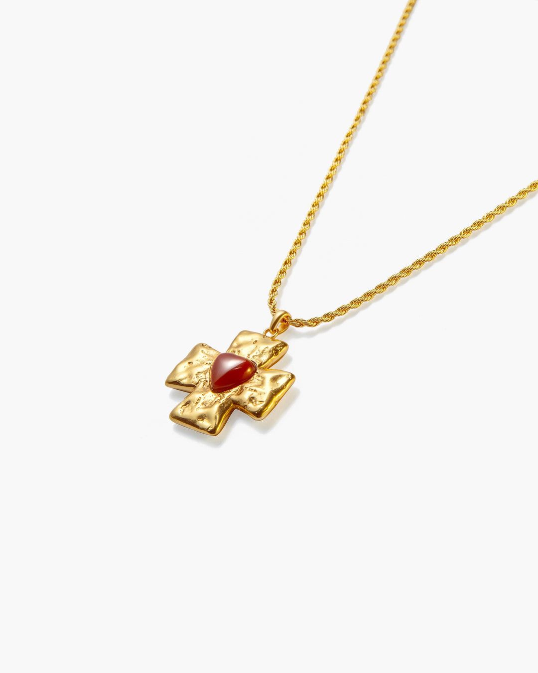 Clara Gold Heart and Cross Necklace