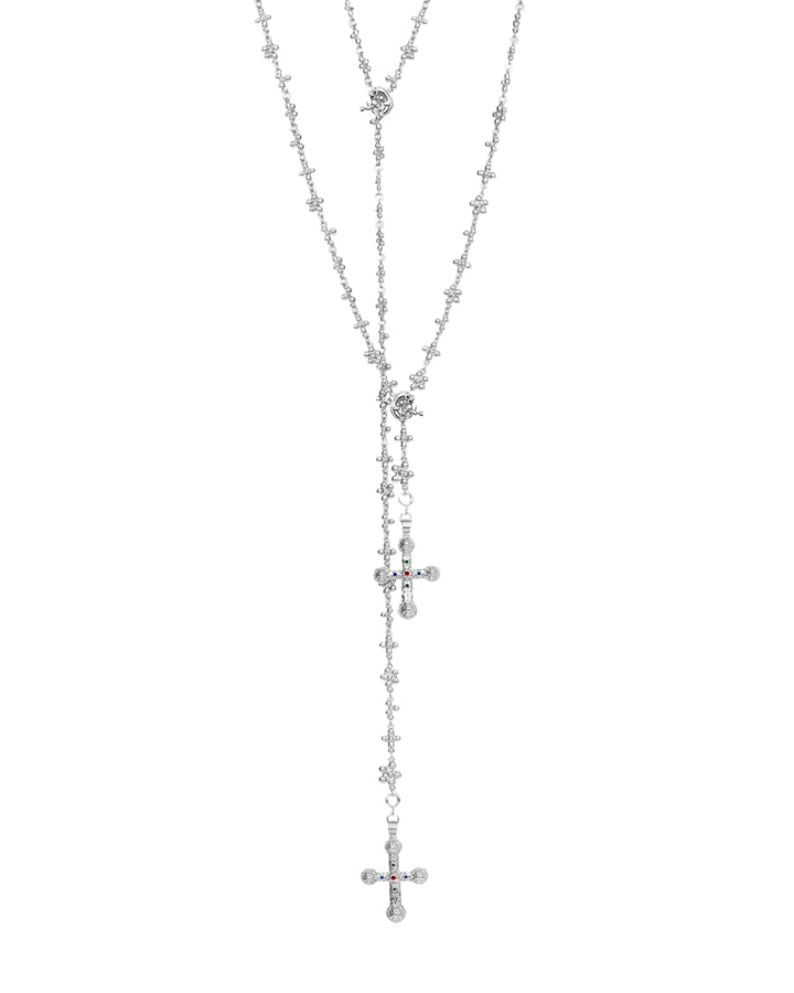 Daisy Cross Molecular Silver Jewelry Set