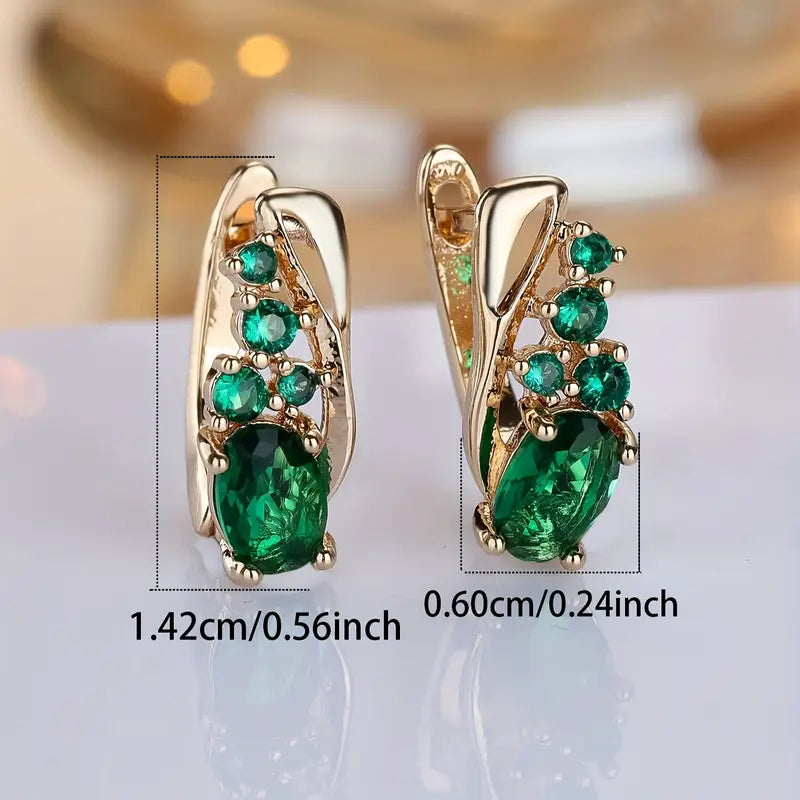 Thessaly Emerald Gold Earrings