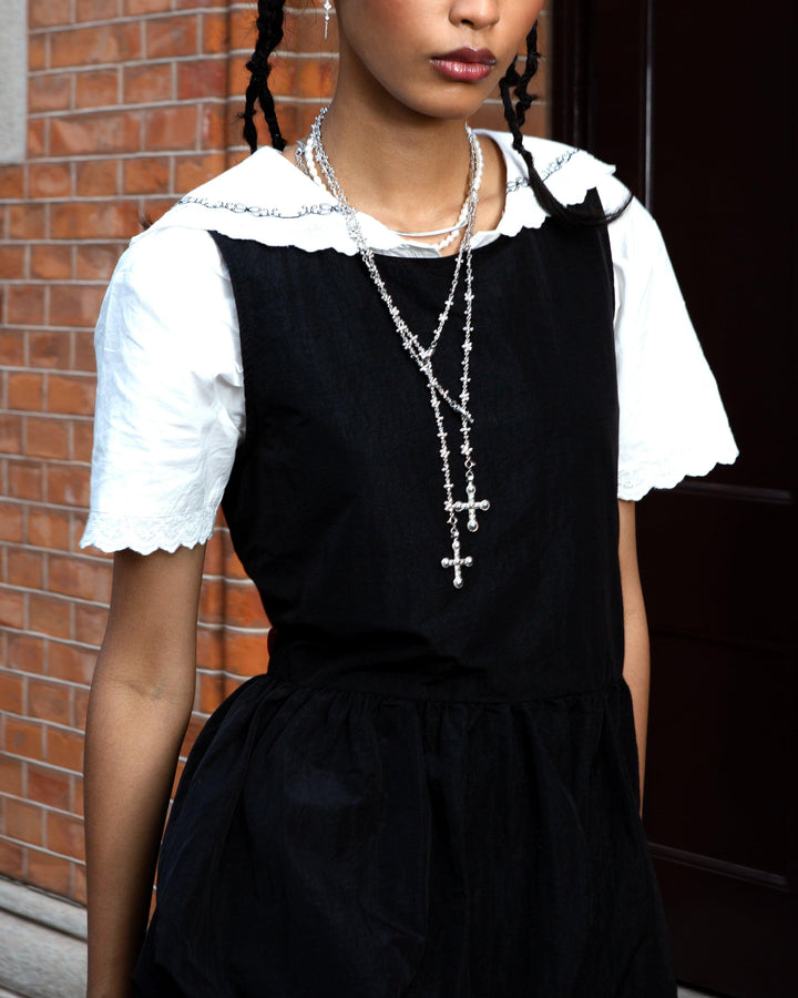 Daisy Cross Molecular Silver Jewelry Set