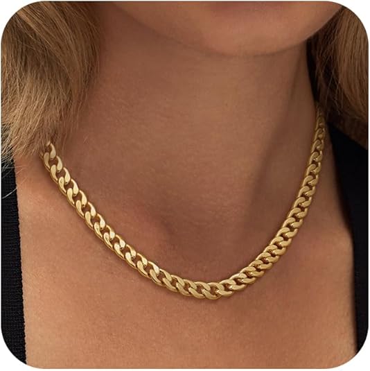 Wide Cuban Link Gold Necklace