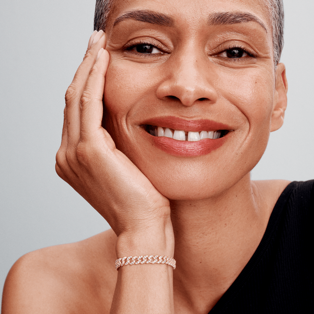 Cuban Moissanite Bracelet in Polished Gold