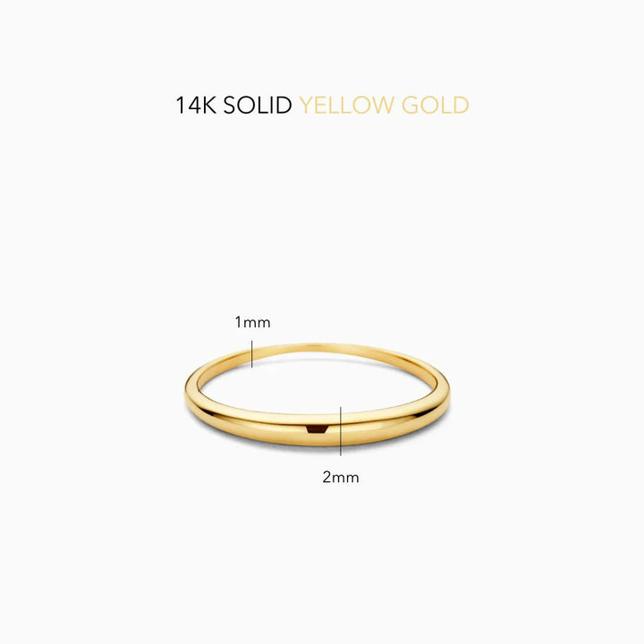 14K Gold Slim Dome Ring