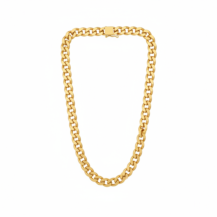 Wide Cuban Link Gold Necklace