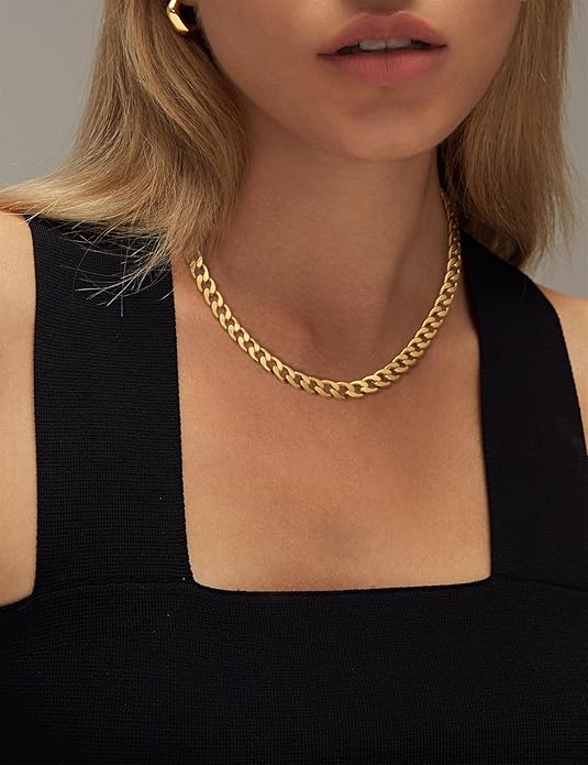 Wide Cuban Link Gold Necklace