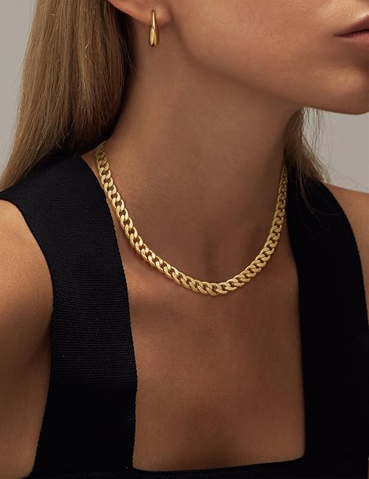 Wide Cuban Link Gold Necklace