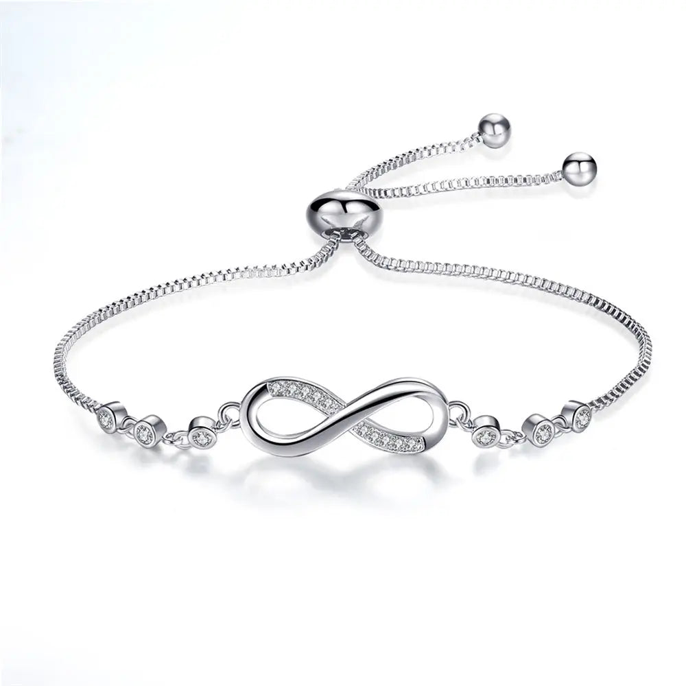 Adjustable Infinity Silver Bracelet
