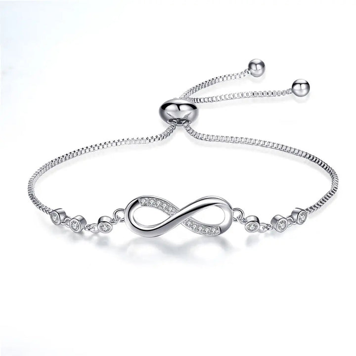 Adjustable Infinity Silver Bracelet