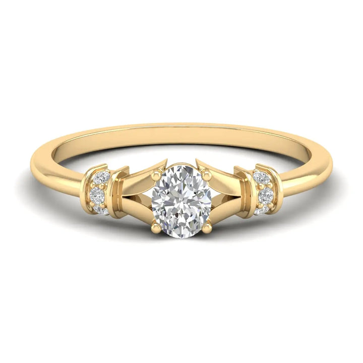 Oval Yellow Gold Ring 18K