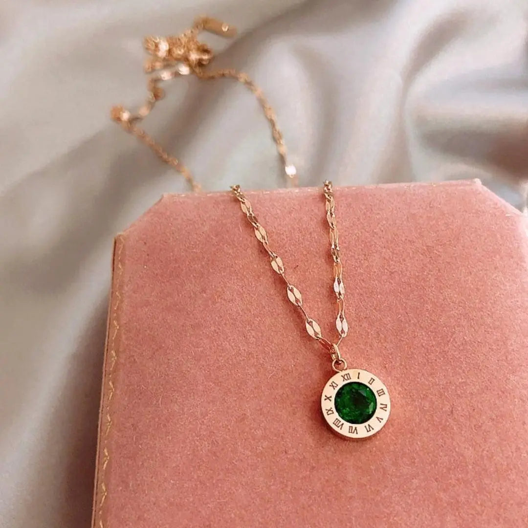 Emerald Time Gold Necklace