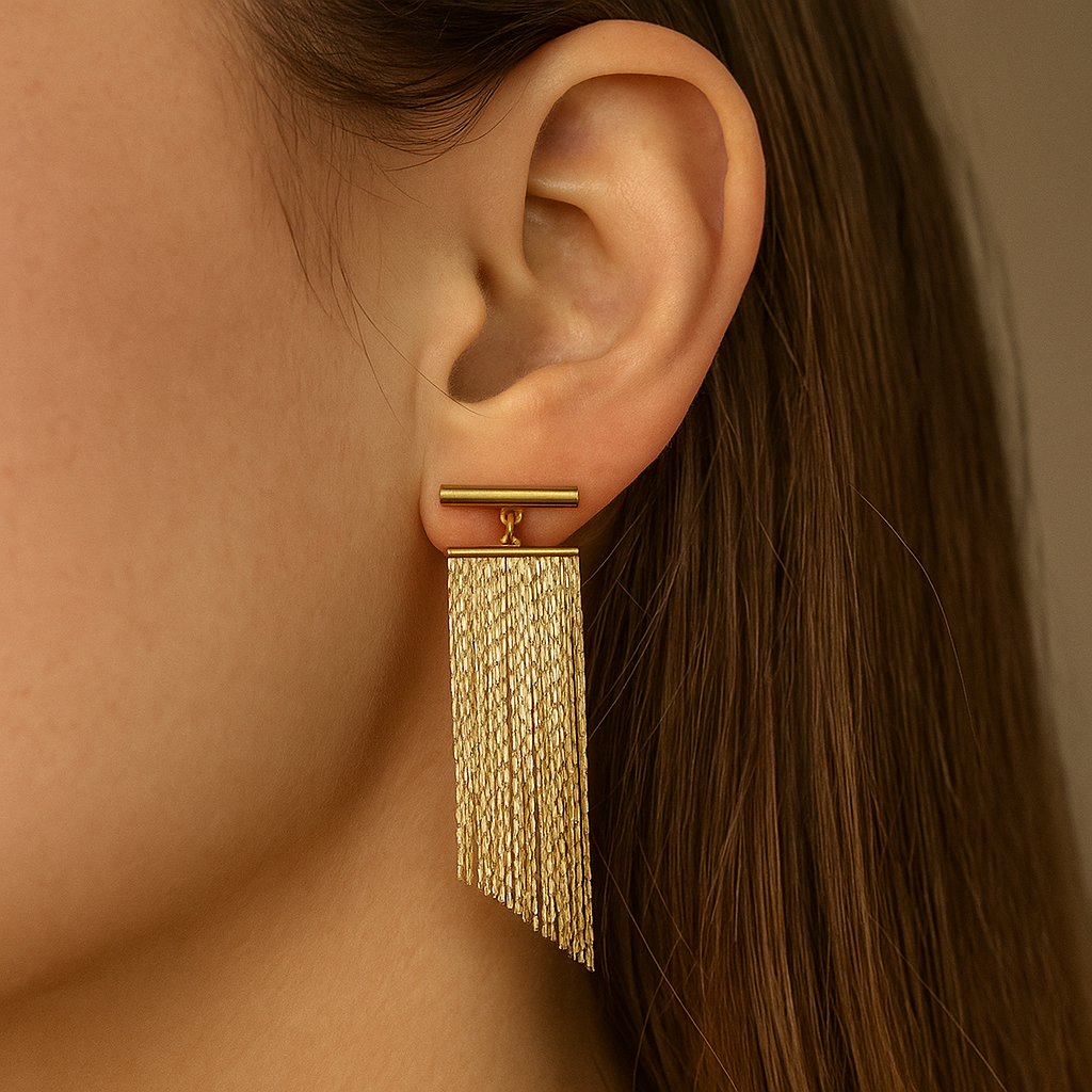 Vintage Gold Curtain Earrings