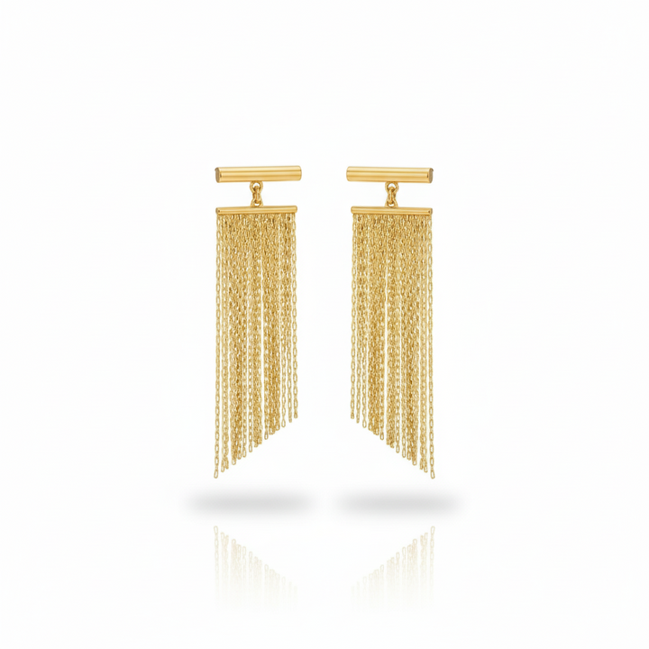 Vintage Gold Curtain Earrings