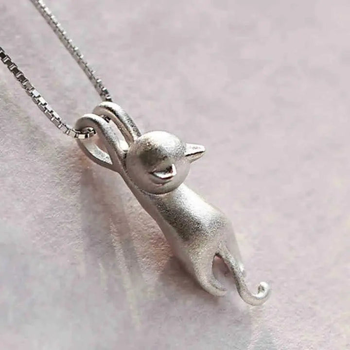 Playful Kitten 925 Sterling Silver Necklace