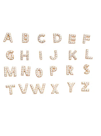 18K Gold Initial Earring