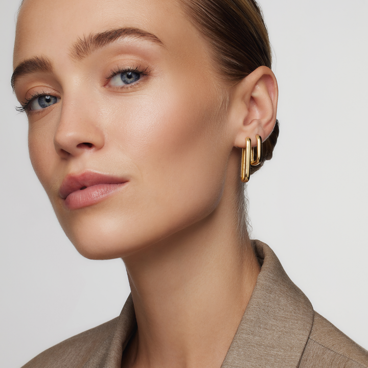 Large Modern Gold Hoop Earrings
