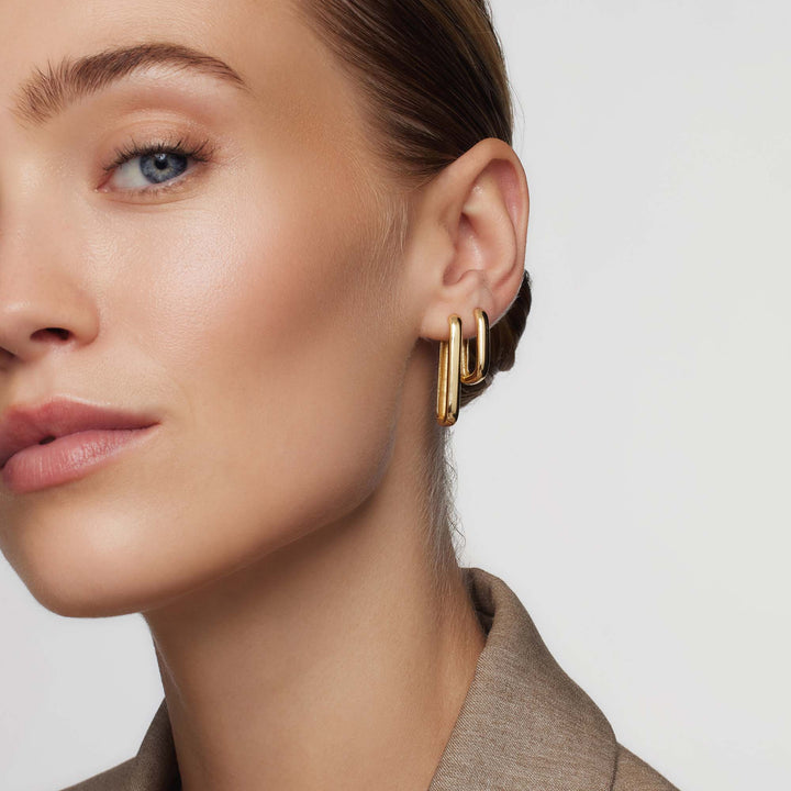 Large Modern Gold Hoop Earrings