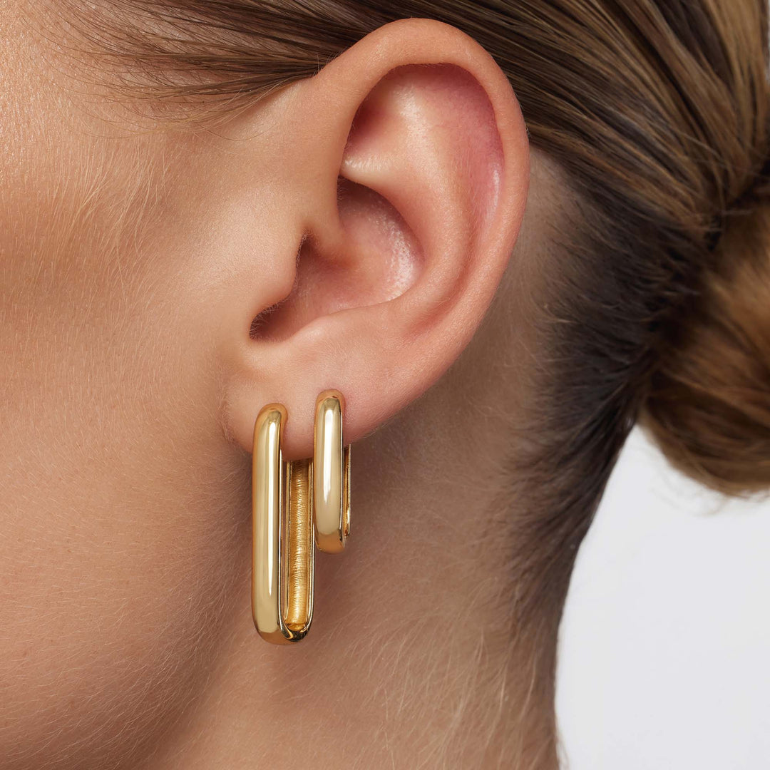 Large Modern Gold Hoop Earrings