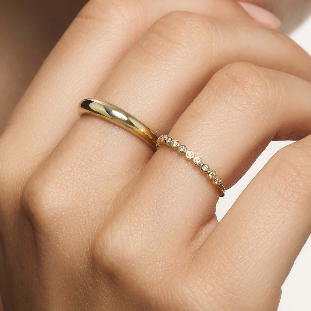 Domed Midi Gold Ring 18K