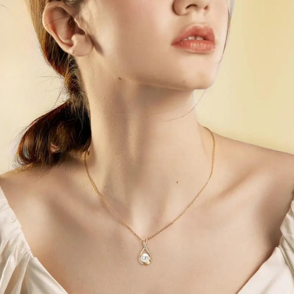 Golden Pearl Eternity Pendant