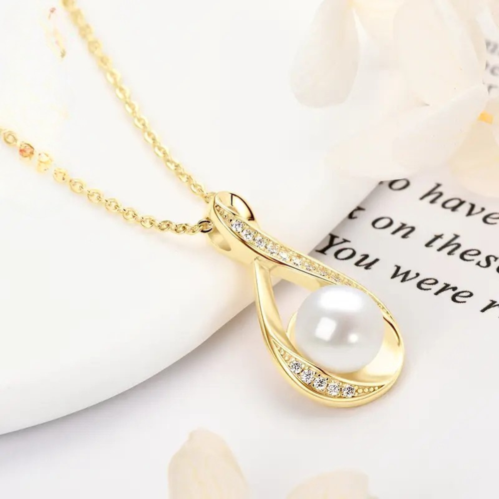 Golden Pearl Eternity Pendant