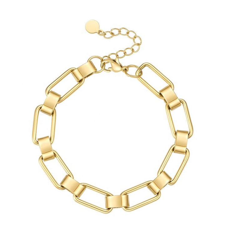 Luxe Rectangular Chain Gold Bracelet 18K