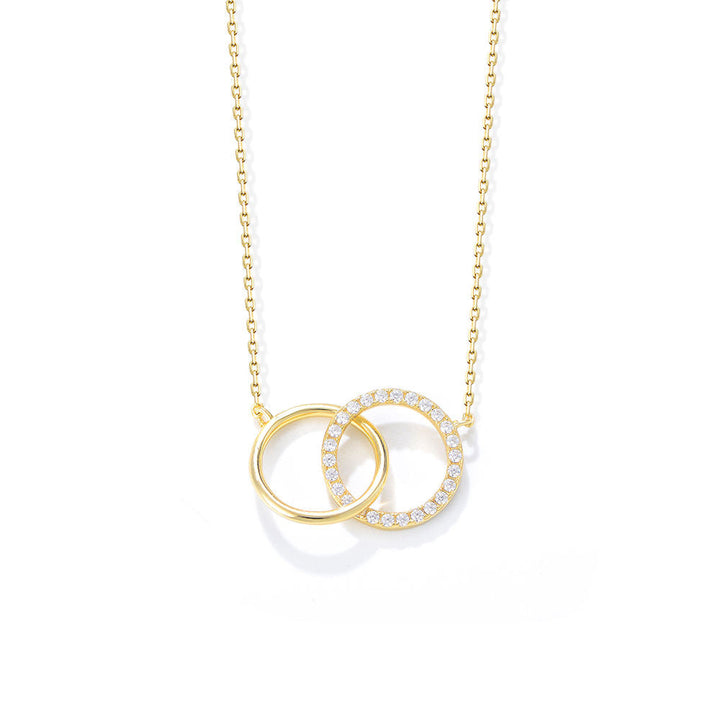 Round Cubic Zirconia Gold Necklace 18K