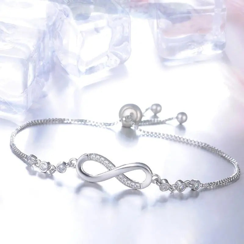 Adjustable Infinity Silver Bracelet