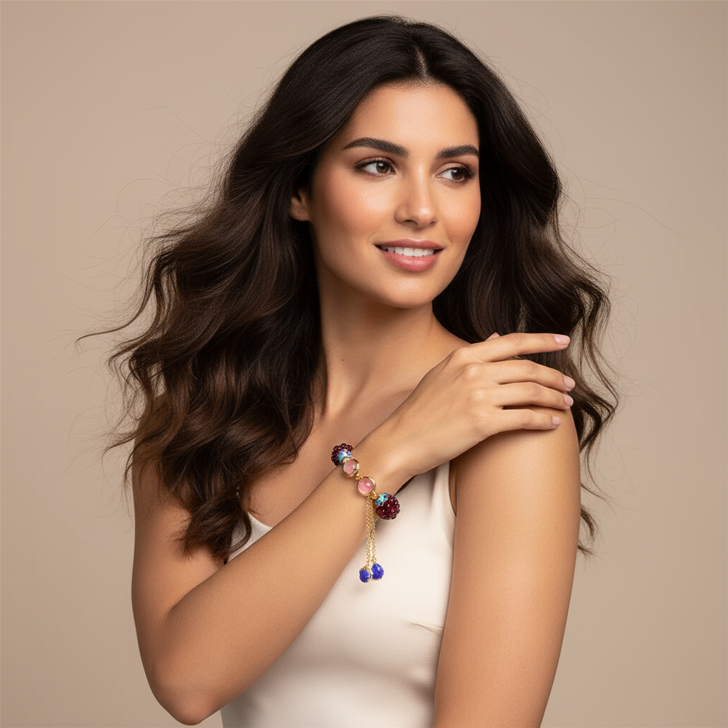 Natural Gemstone Berry Bracelet