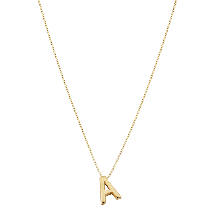 Gold Initial Letter Love Necklace