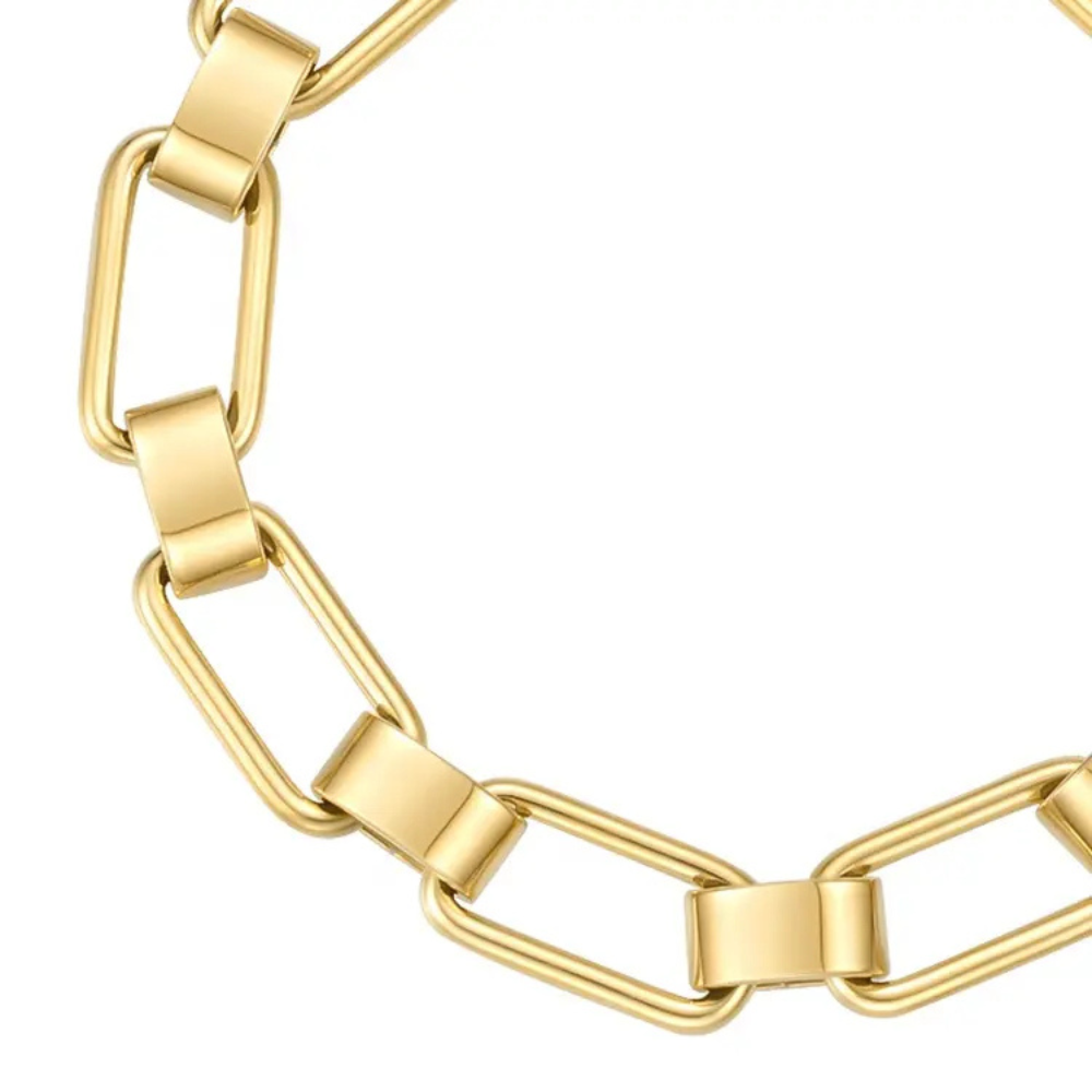 Luxe Rectangular Chain Gold Bracelet 18K
