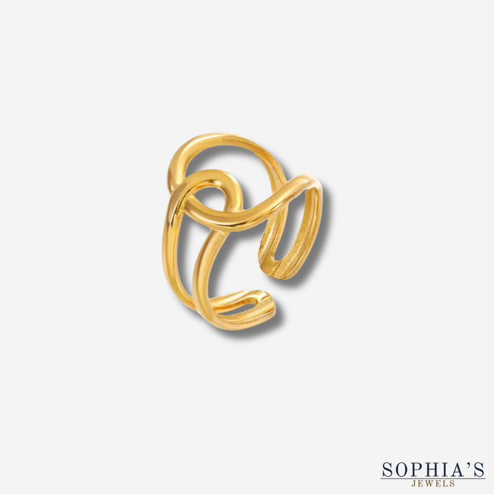 Irregular Circular Gold Ring 18K