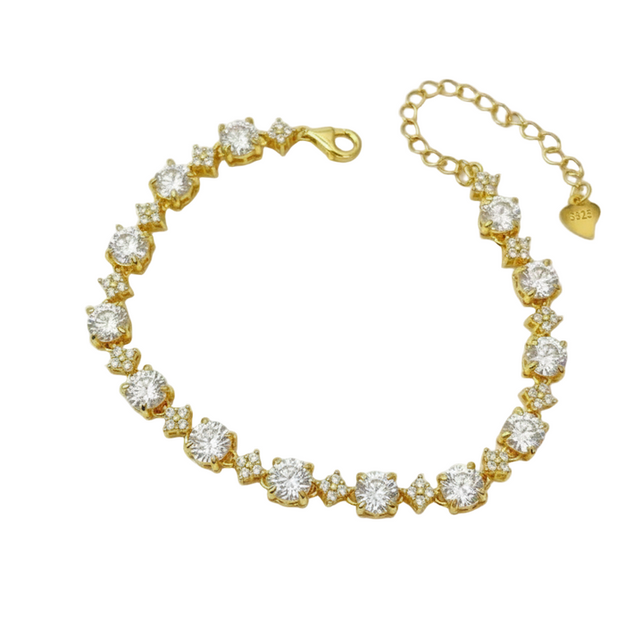 Gold Plated Moissanite Tennis Bracelet