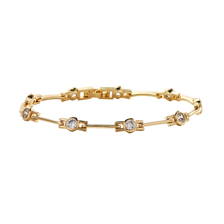 Elegant Gold Bracelet with Zirconia