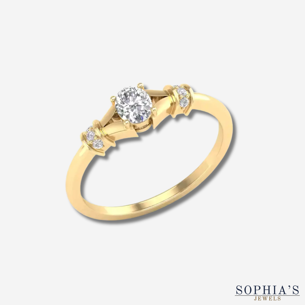 Oval Yellow Gold Ring 18K