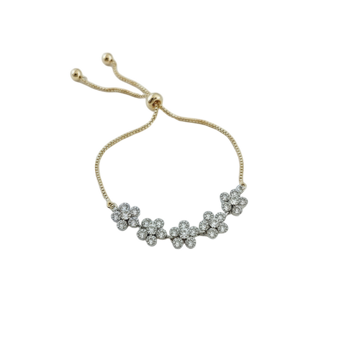 Gold Daisy Crystal Bracelet
