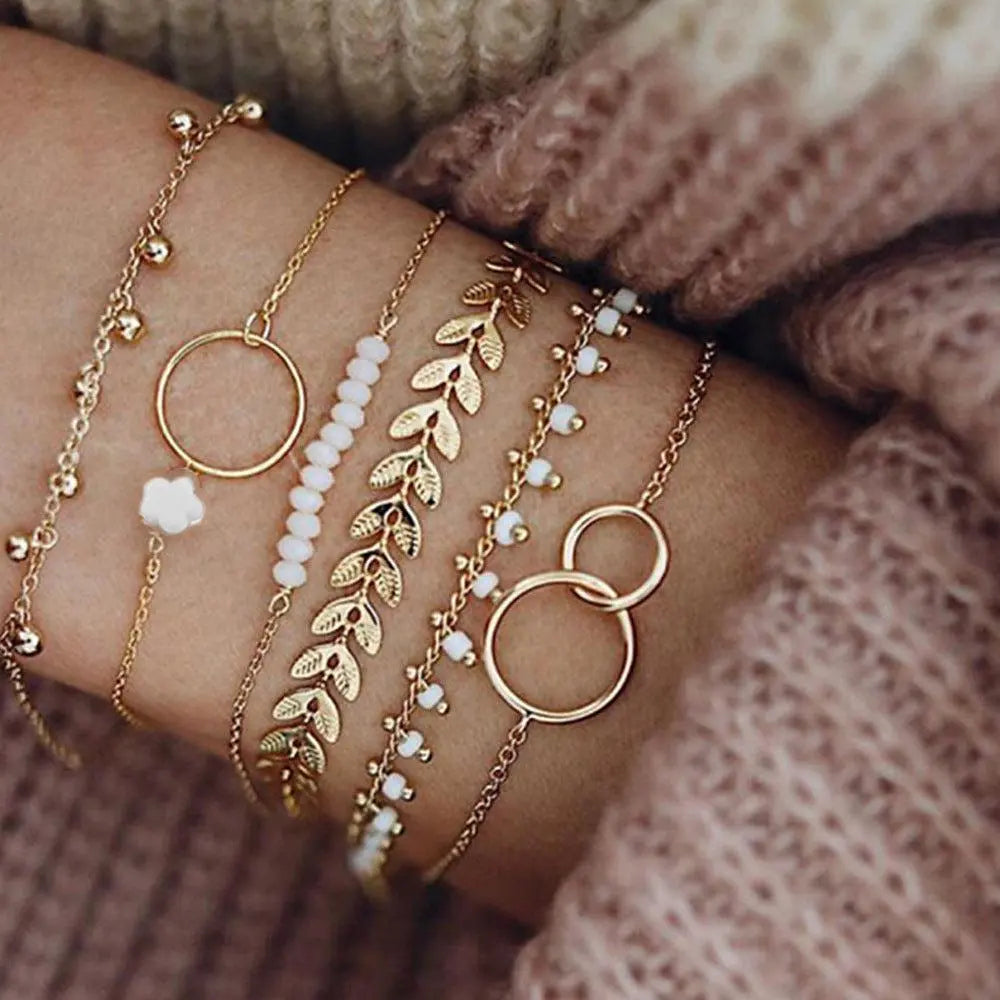 Boho Gold Bracelet Set