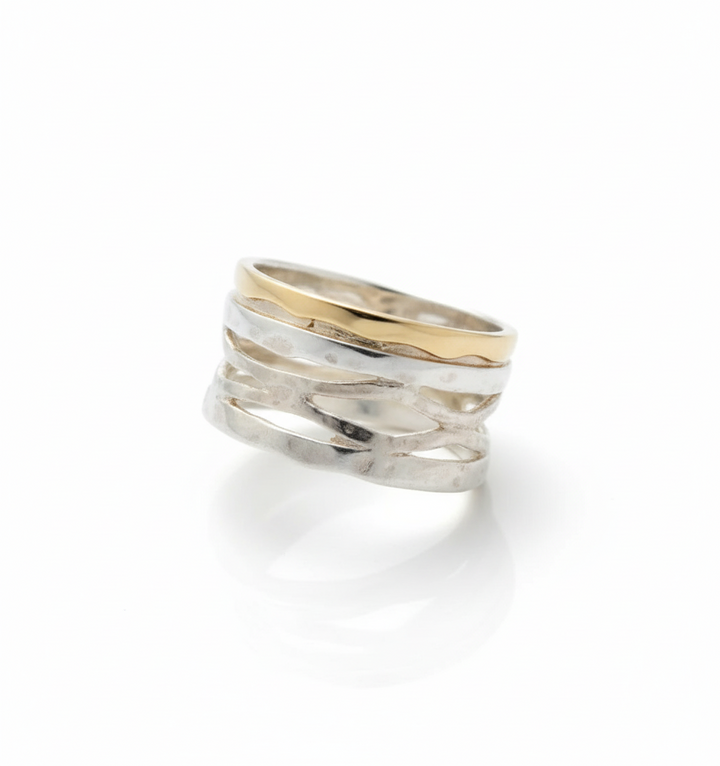 Layered Vintage Silver Ring