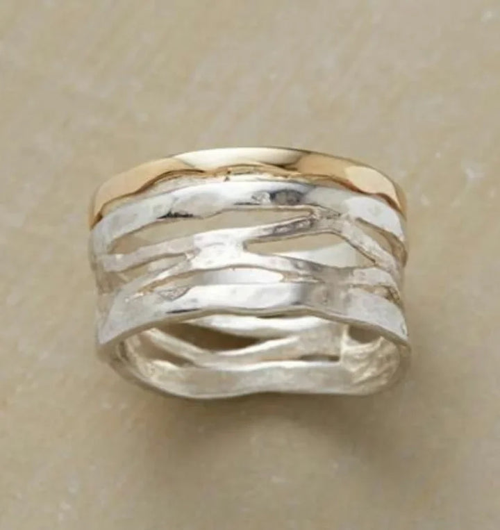 Layered Vintage Silver Ring