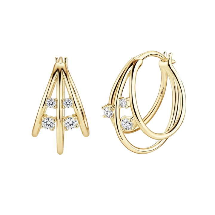 Lab Moissanite Gold Earrings 18K