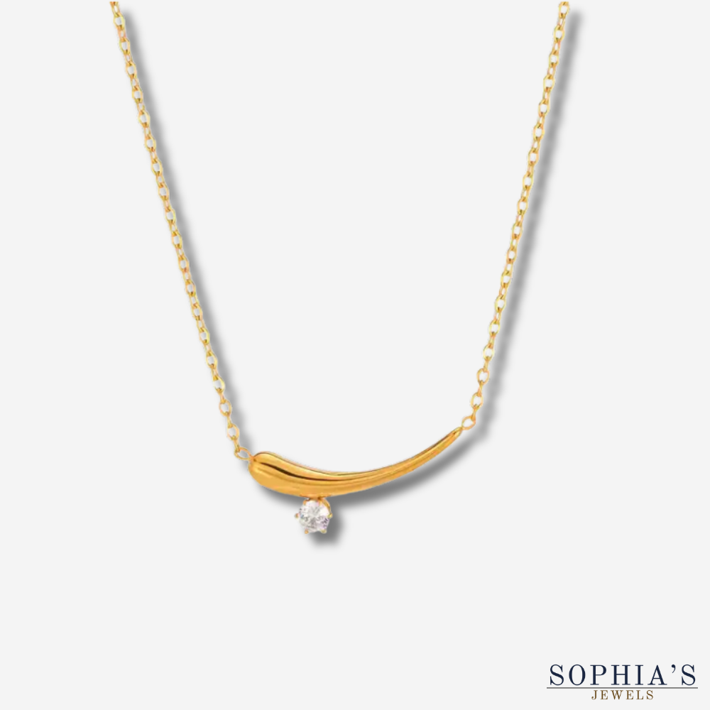 Gold Zirconia Necklace 18K