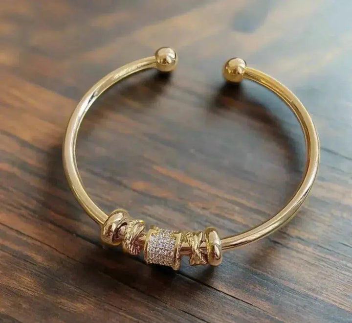 Adjustable Bracelet with Gold Charms