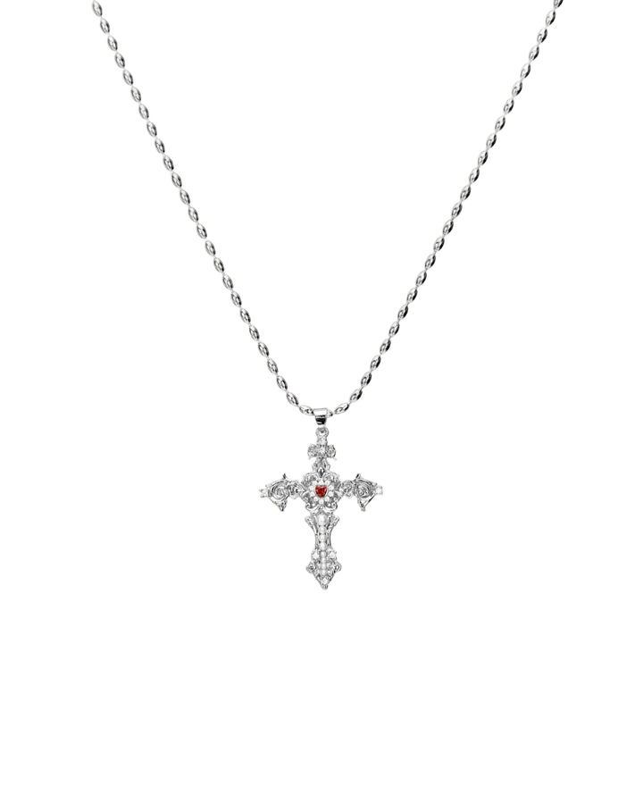 Aphrodite Cross Silver Necklace