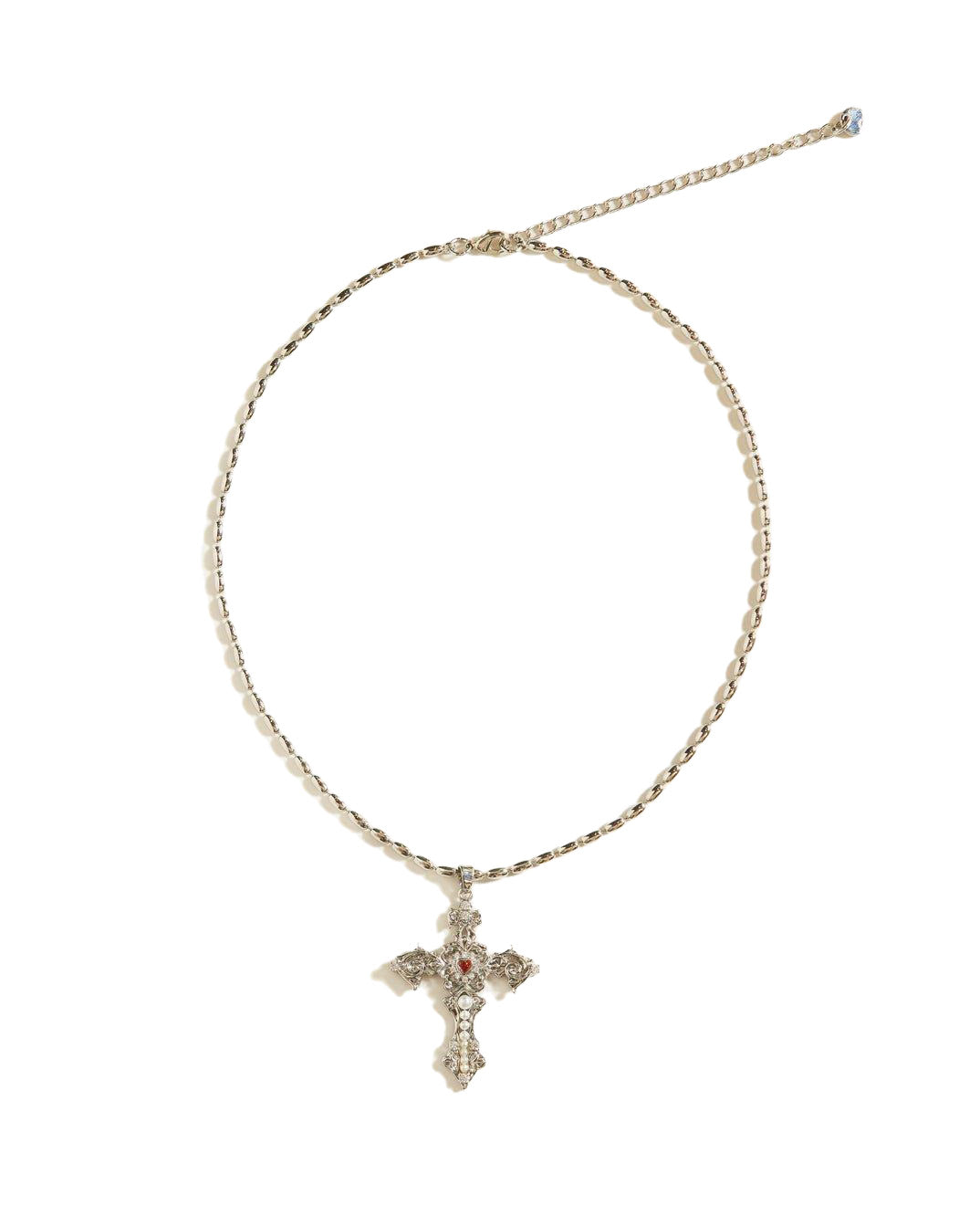 Aphrodite Cross Silver Necklace