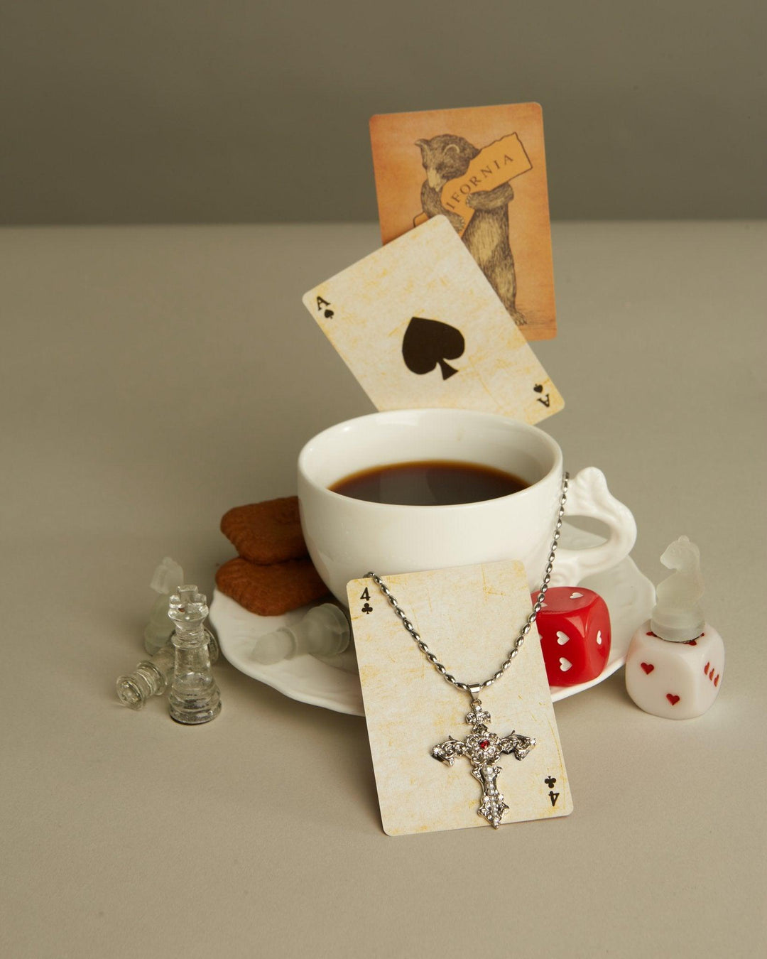 Aphrodite Cross Silver Necklace